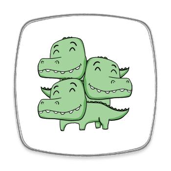 Crocodiles mignons - Crocodile - Magnet carré - blanc - Devant