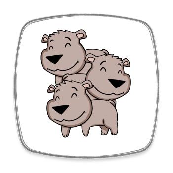 Ours mignons - Ours - Magnet carré - blanc - Devant