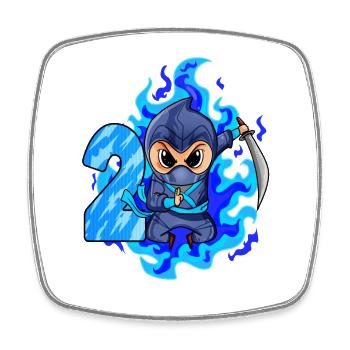 2ème anniversaire garçon 2 ans ninja - Magnet carré - blanc - Devant