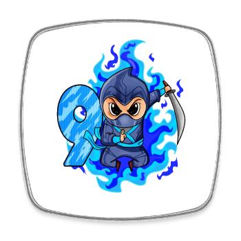 9. Geburtstag Junge 9 Jahre alt Ninja - Viereckiger Kühlschrankmagnet - Weiß - Vorne