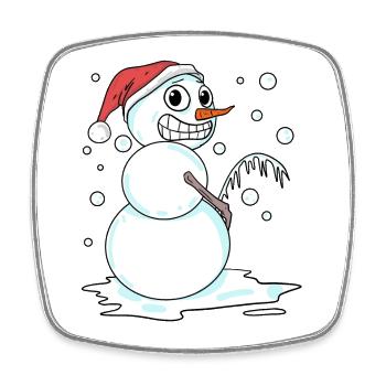 Snowman funny - Square fridge magnet - white - Front