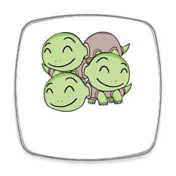 Cute turtles - turtle - Square fridge magnet - white - Front