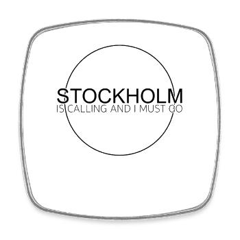 Dicton de Stockholm - Magnet carré - blanc - Devant