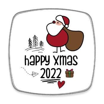 Entzückender Weihnachtsmann mit Geschenktüte - Viereckiger Kühlschrankmagnet - Weiß - Vorne