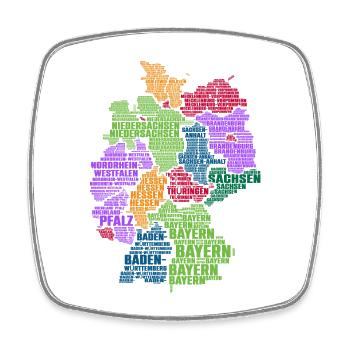 Deutschland Karte - Viereckiger Kühlschrankmagnet - Weiß - Vorne