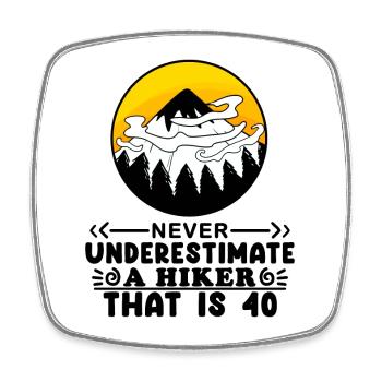 Wandern 40. Geburtstag Wanderer 40 Jahre alt - Viereckiger Kühlschrankmagnet - Weiß - Vorne
