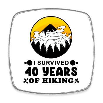 Hiking 40th birthday Hiker 40 years old - Square fridge magnet - white - Front