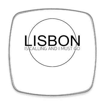 Citation de Lisbonne - Magnet carré - blanc - Devant