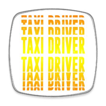 Design de chauffeur de taxi - Magnet carré - blanc - Devant