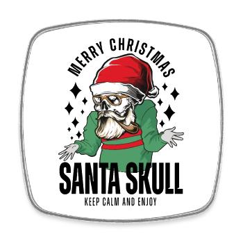 Nikolaus Skull Christmas Design - Square fridge magnet - white - Front