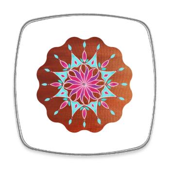 BlumenMandala Relaxation - Sonja Ariel von Staden - Square fridge magnet - white - Front