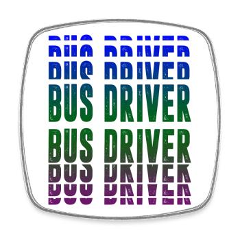 Busfahrer Design - Viereckiger Kühlschrankmagnet - Weiß - Vorne