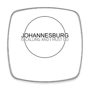 Citation de Johannesburg - Magnet carré - blanc - Devant