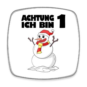 1.Geburtstag 1 Jahre alt Schneemann Geschenk - Viereckiger Kühlschrankmagnet - Weiß - Vorne