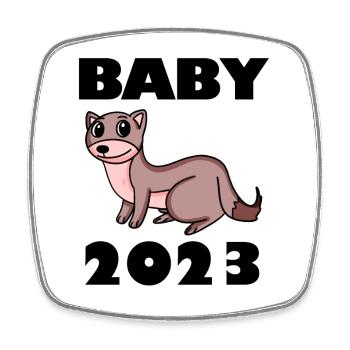Baby 2023 - Geburt Schwanger 2023 Schwangerschaft - Viereckiger Kühlschrankmagnet - Weiß - Vorne