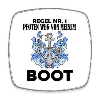 Boote Motorboot Kapitän Boot Seefahrt Geschenk - Viereckiger Kühlschrankmagnet - Weiß - Vorne
