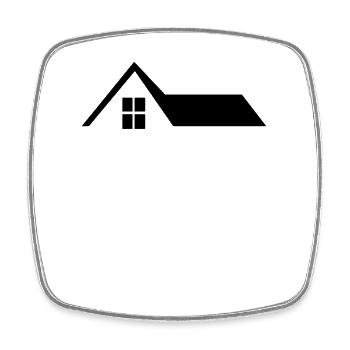 Haus Dach - Viereckiger Kühlschrankmagnet - Weiß - Vorne