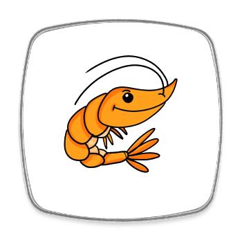 Shrimp Shrimp - Square fridge magnet - white - Front