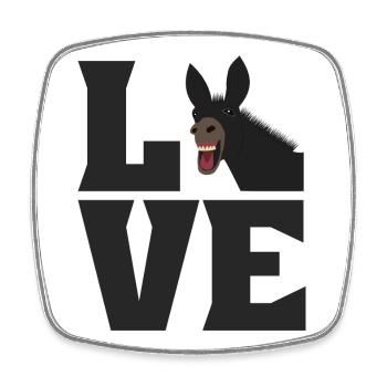 LOVE Muli Esel Liebe Maultier Pferd - Viereckiger Kühlschrankmagnet - Weiß - Vorne
