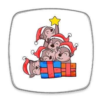 Christmas Christmas Tree Squirrel - Square fridge magnet - white - Front