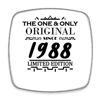 1988 - Year of construction 1988 - Born 1988 - Square fridge magnet - white - Front