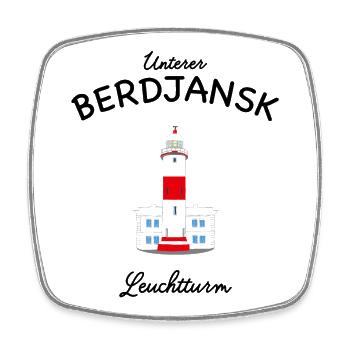 Asowsches Meer, Unterer Berdjansk Leuchtturm, UKR - Viereckiger Kühlschrankmagnet - Weiß - Vorne