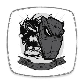 Devil mask - Viereckiger Kühlschrankmagnet - Weiß - Vorne