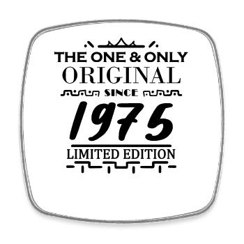 1975 - Year of construction 1975 - Born 1975 - Square fridge magnet - white - Front