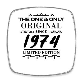 1974 - Year of construction 1974 - Born 1974 - Square fridge magnet - white - Front