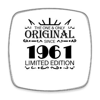 1961 - Year of construction 1961 - Born 1961 - Square fridge magnet - white - Front