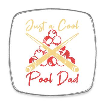 Billiard Papa - Square fridge magnet - white - Front