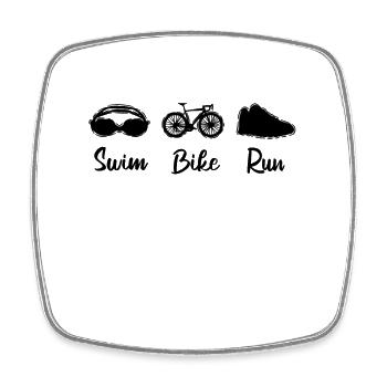 Swimming Cycling Running - Square fridge magnet - white - Front