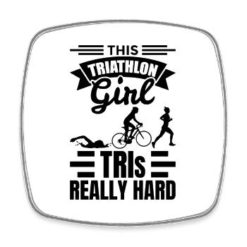 Triathlete Girls - Square fridge magnet - white - Front