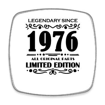Year of construction 1976 - born 1976 - Square fridge magnet - white - Front