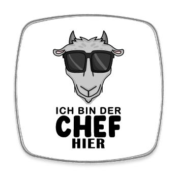 Cool Ziege Chef - Viereckiger Kühlschrankmagnet - Weiß - Vorne
