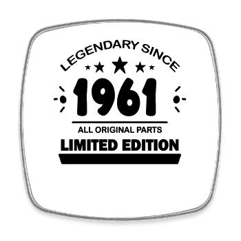 Year of construction 1961 - born 1961 - Square fridge magnet - white - Front