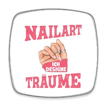 Ich designe keine Nailart Nageldesignerin - Viereckiger Kühlschrankmagnet - Weiß - Vorne