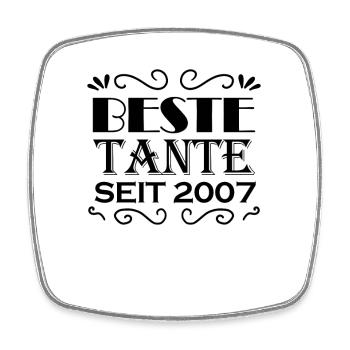 Beste Tante seit 2007 - Viereckiger Kühlschrankmagnet - Weiß - Vorne