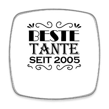 Beste Tante seit 2005 - Viereckiger Kühlschrankmagnet - Weiß - Vorne