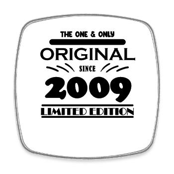 2009 - Year of construction 2009 - Vintage 2009 - Square fridge magnet - white - Front
