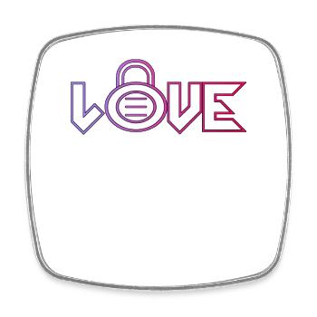Love Lock Neon Outline - Square fridge magnet - white - Front