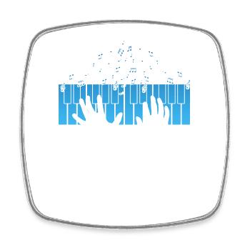 Piano Player Keyboard - Square fridge magnet - white - Front