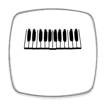 Piano keys - Square fridge magnet - white - Front