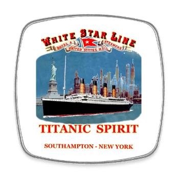 TITANIC SPIRIT Kreation Louis RUNEMBERG © Adagp - Viereckiger Kühlschrankmagnet - Weiß - Vorne
