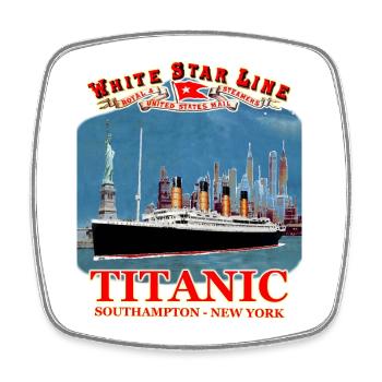 TITANIC Kreation Louis RUNEMBERG © Adagp - Viereckiger Kühlschrankmagnet - Weiß - Vorne