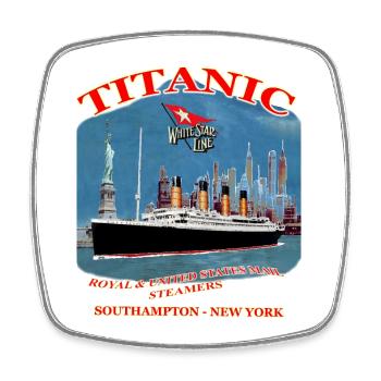 TITANIC Kreation Louis RUNEMBERG © Adagp - Viereckiger Kühlschrankmagnet - Weiß - Vorne