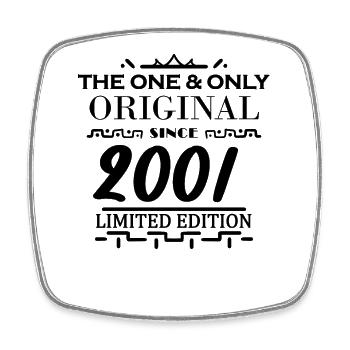 2001 - Year of construction 2001 - Born 2001 - Square fridge magnet - white - Front