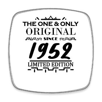 1952 - Year of construction 1952 - Born 1952 - Square fridge magnet - white - Front