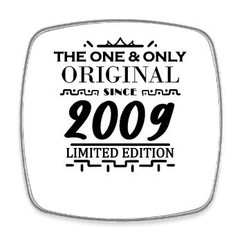 2009 - Year of construction 2009 - Vintage 2009 - Square fridge magnet - white - Front