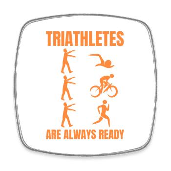 Triathlon amusant - Magnet carré - blanc - Devant